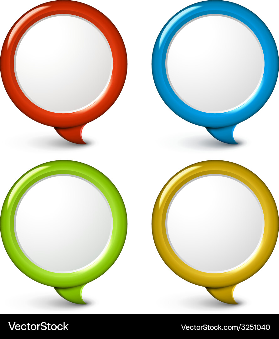 Set of round simple 3d bubbles vector image