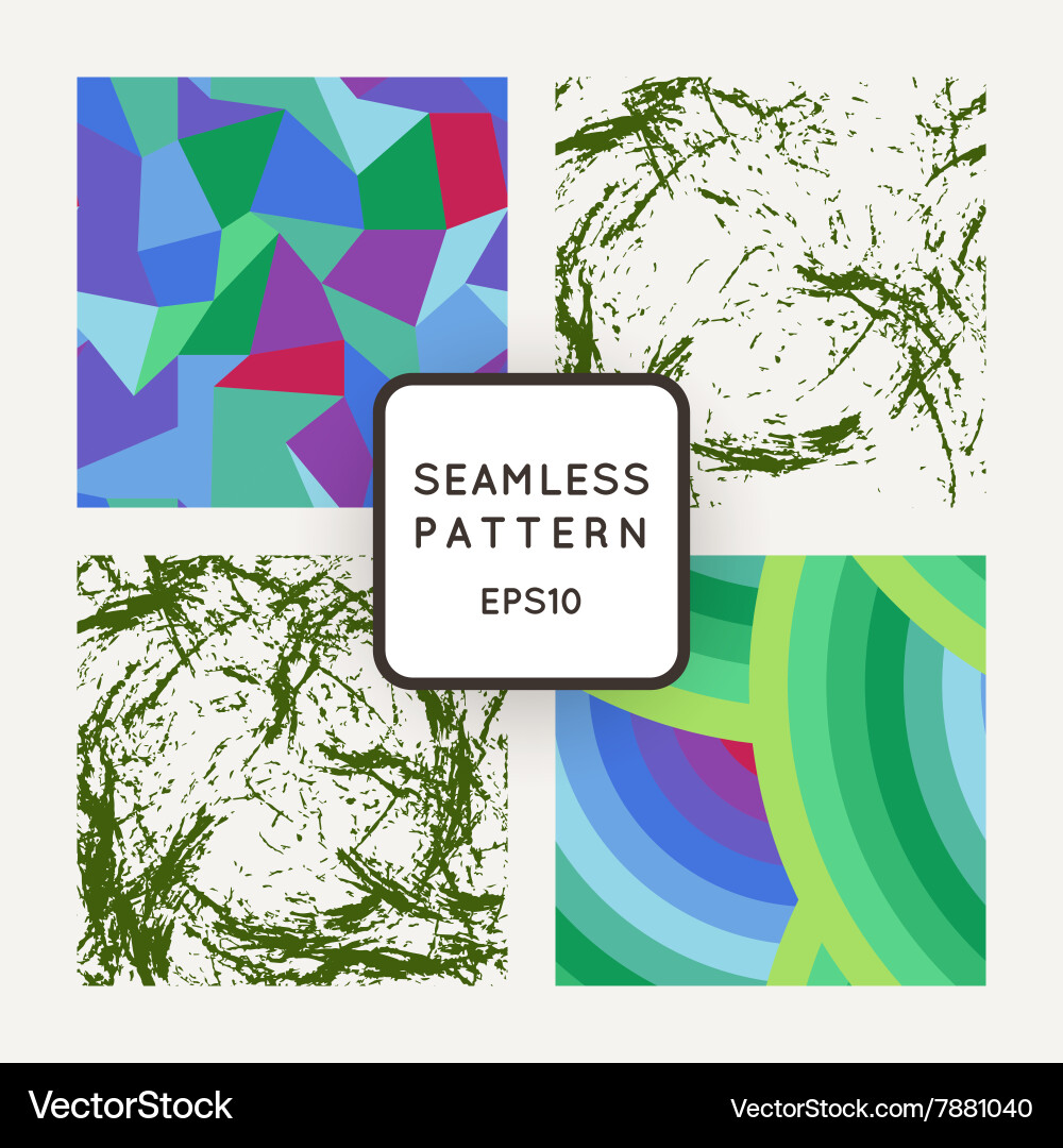 Set of seamless patterns polygons Vector Image