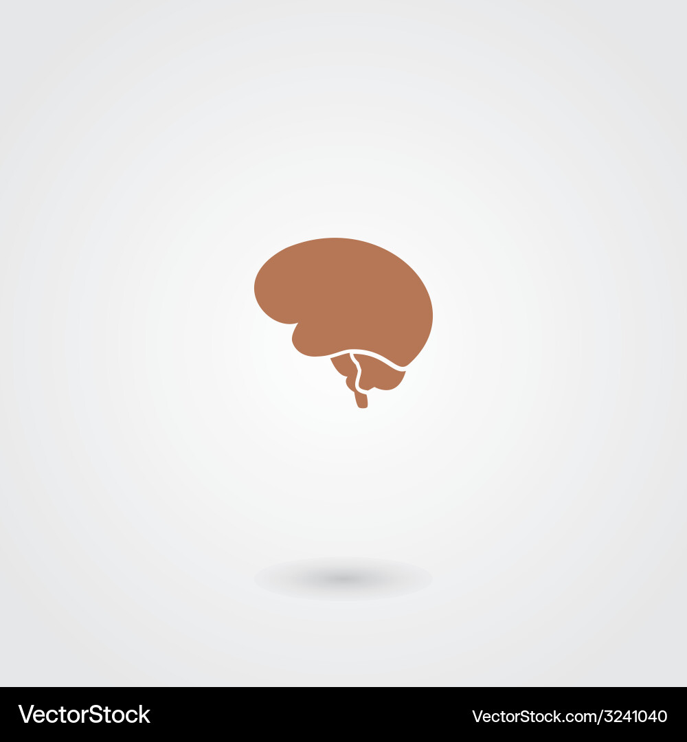 Simple minimalistic brain icon Vector Image