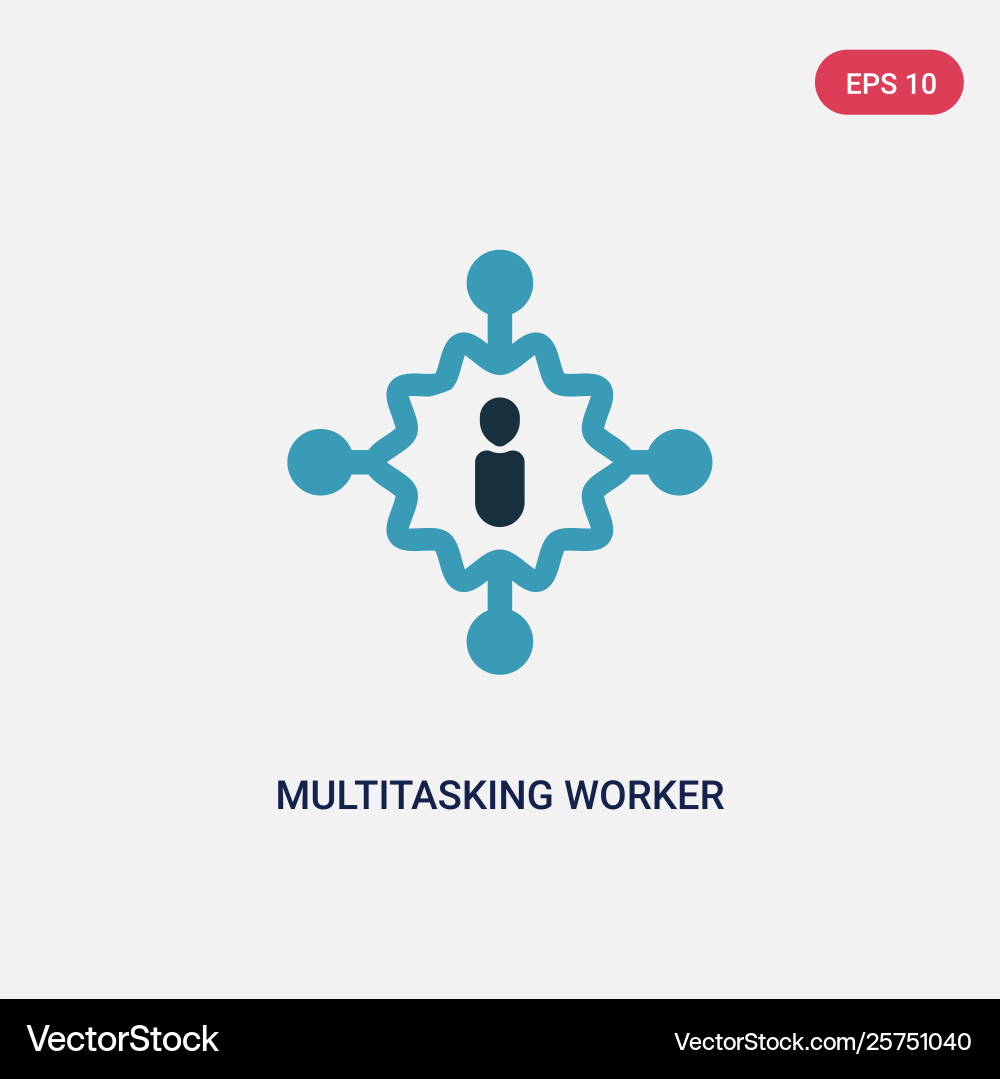 Two color multitasking worker icon from user Two color multitasking worker icon from user vector image