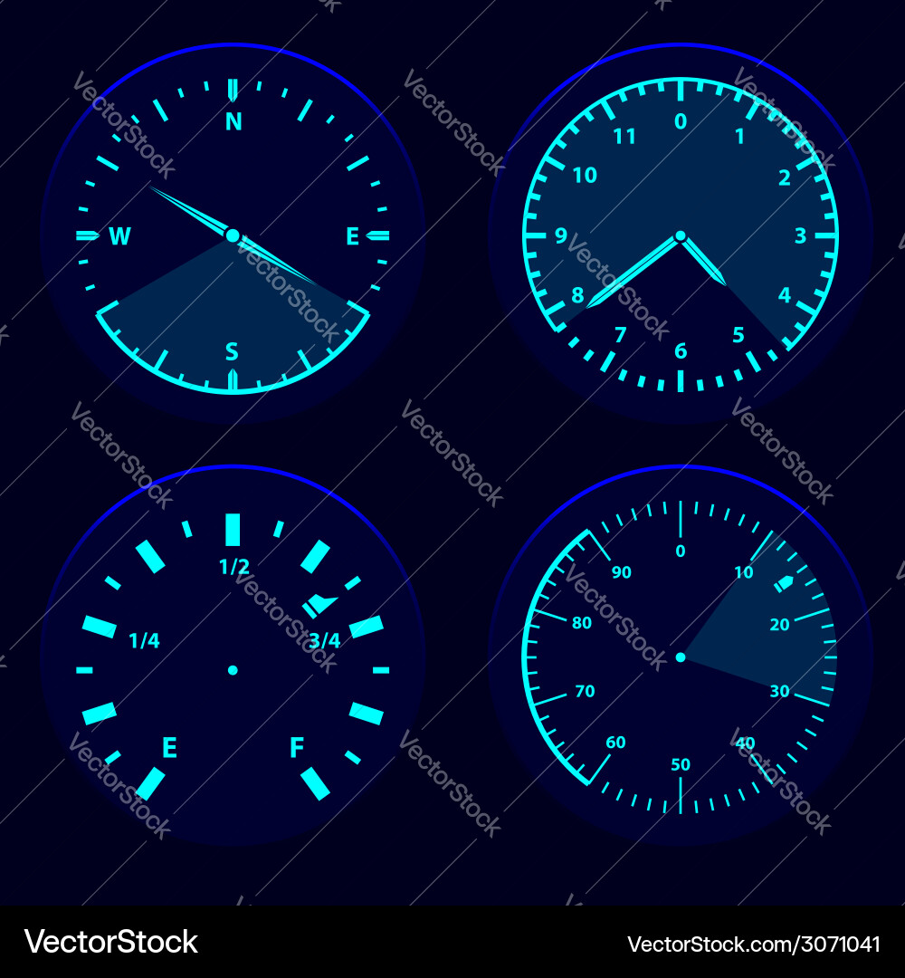 Blue Tech Dashboard Interface Vector Image