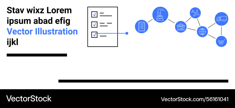 Checklist with workflow icons representing Checklist with workflow icons representing vector image