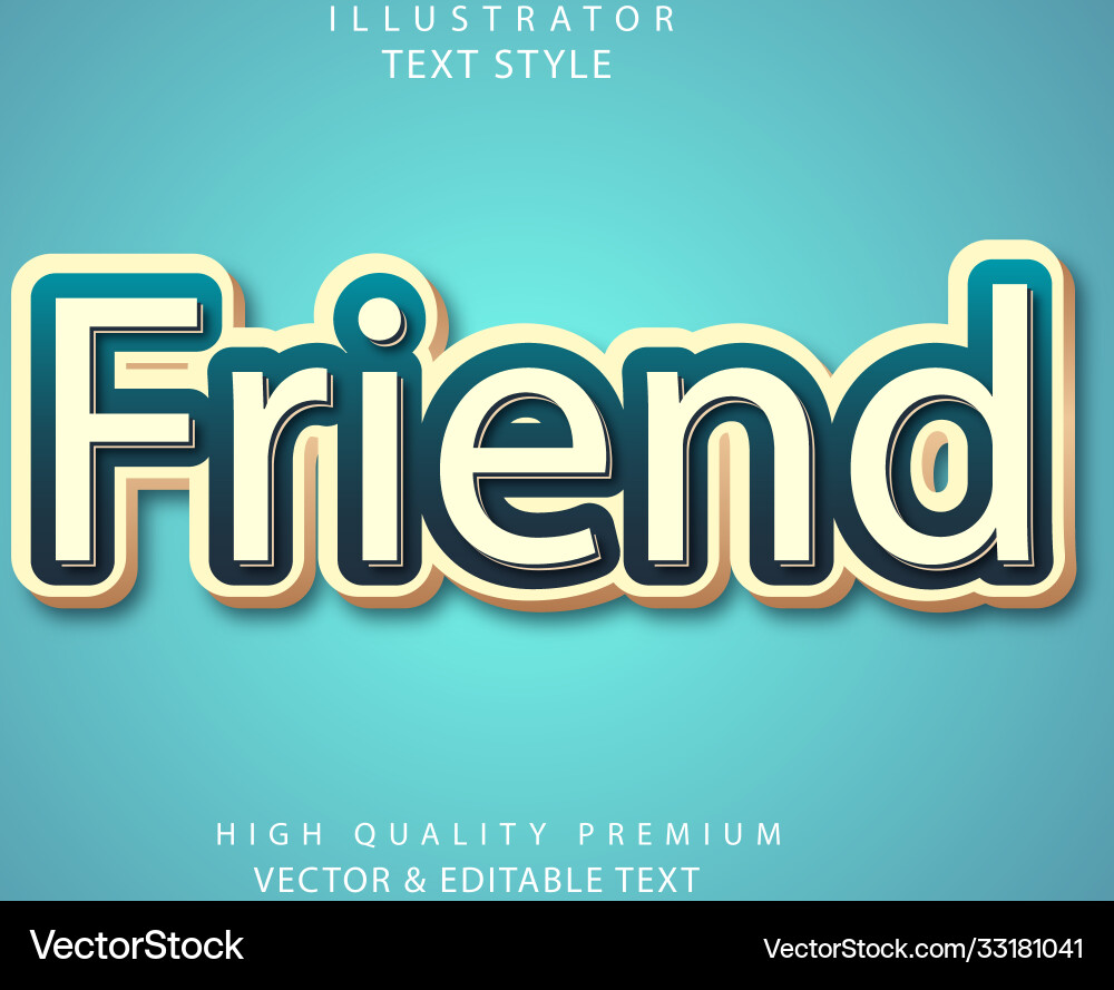 Editable text style effect typography template vector image