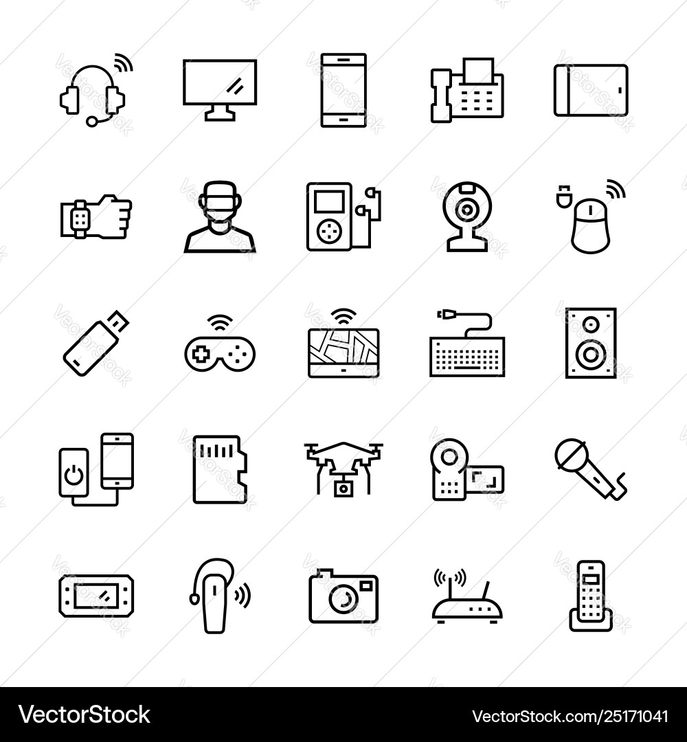Electronicsgadgets and devices icon set symbols Electronicsgadgets and devices icon set symbols vector image