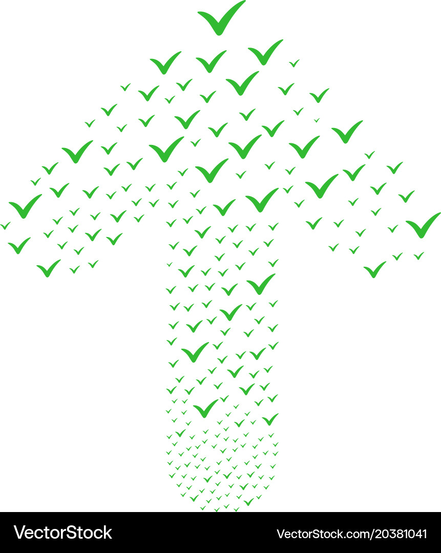 Forward oriented arrow figure with yes vector image