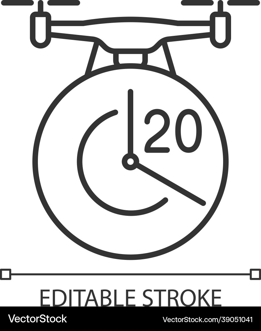 Maximum flight time linear manual label icon Maximum flight time linear manual label icon vector image