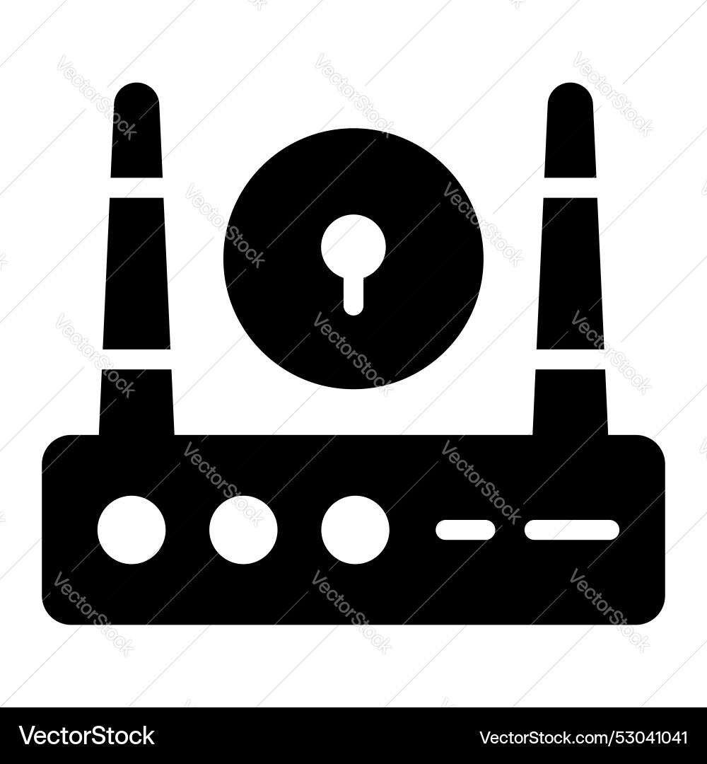 Modern icon of wifi router security signals vector image