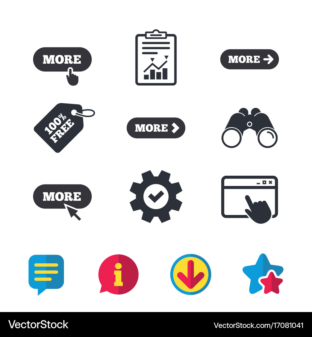 More with cursor pointer icon details symbols vector image