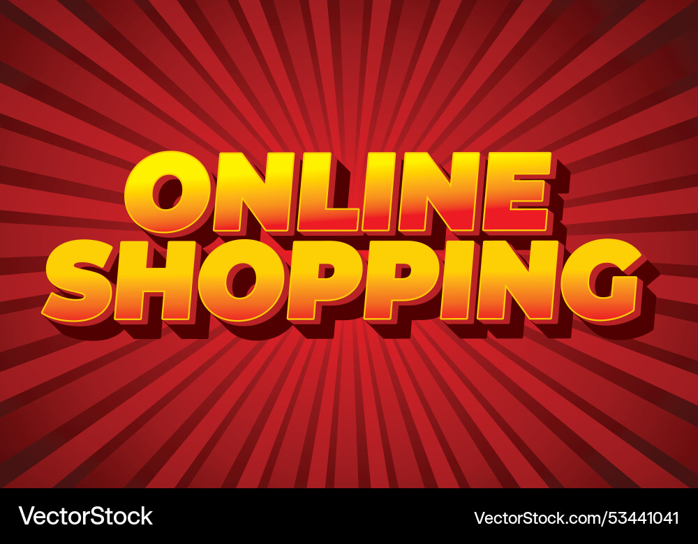 Online shopping text effect in 3d style Vector Image