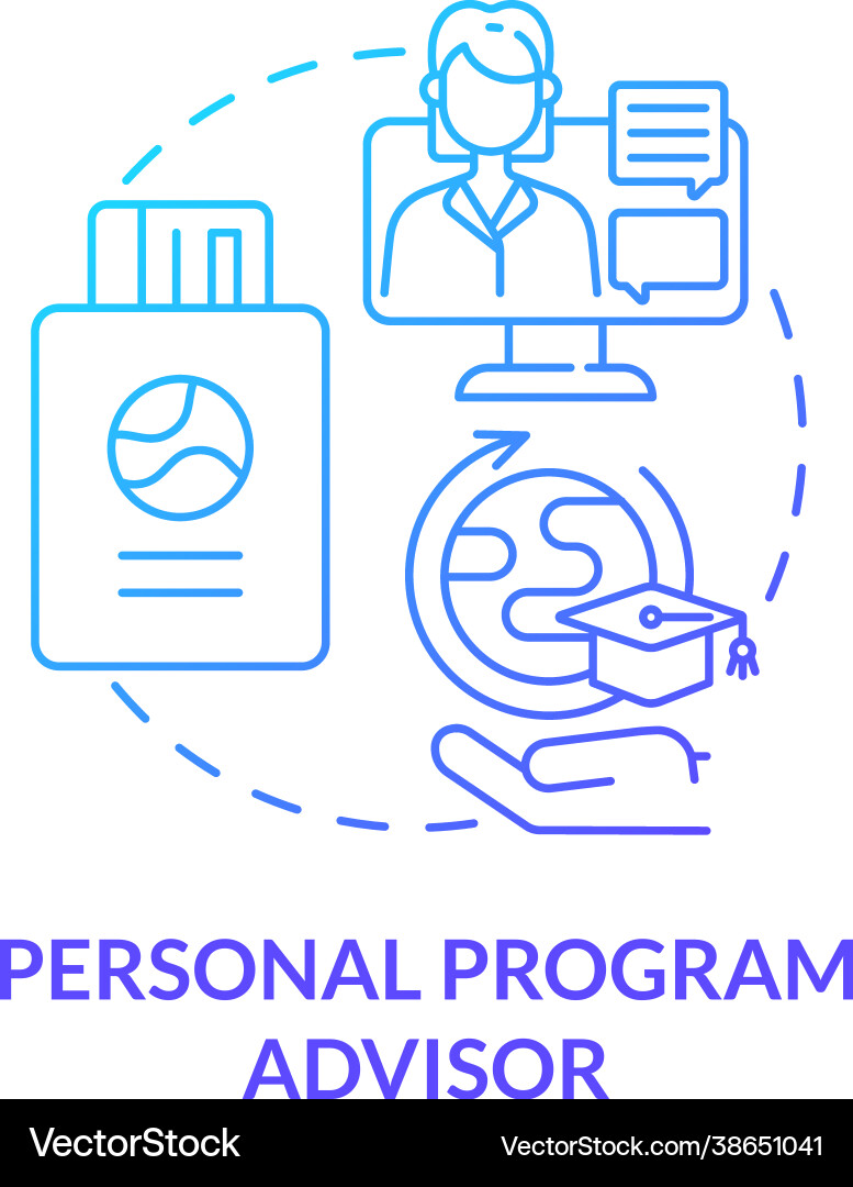 Personal program advisor concept icon Vector Image