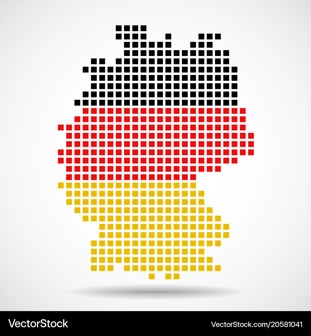 Pixel map of germany with the flag inside Vector Image