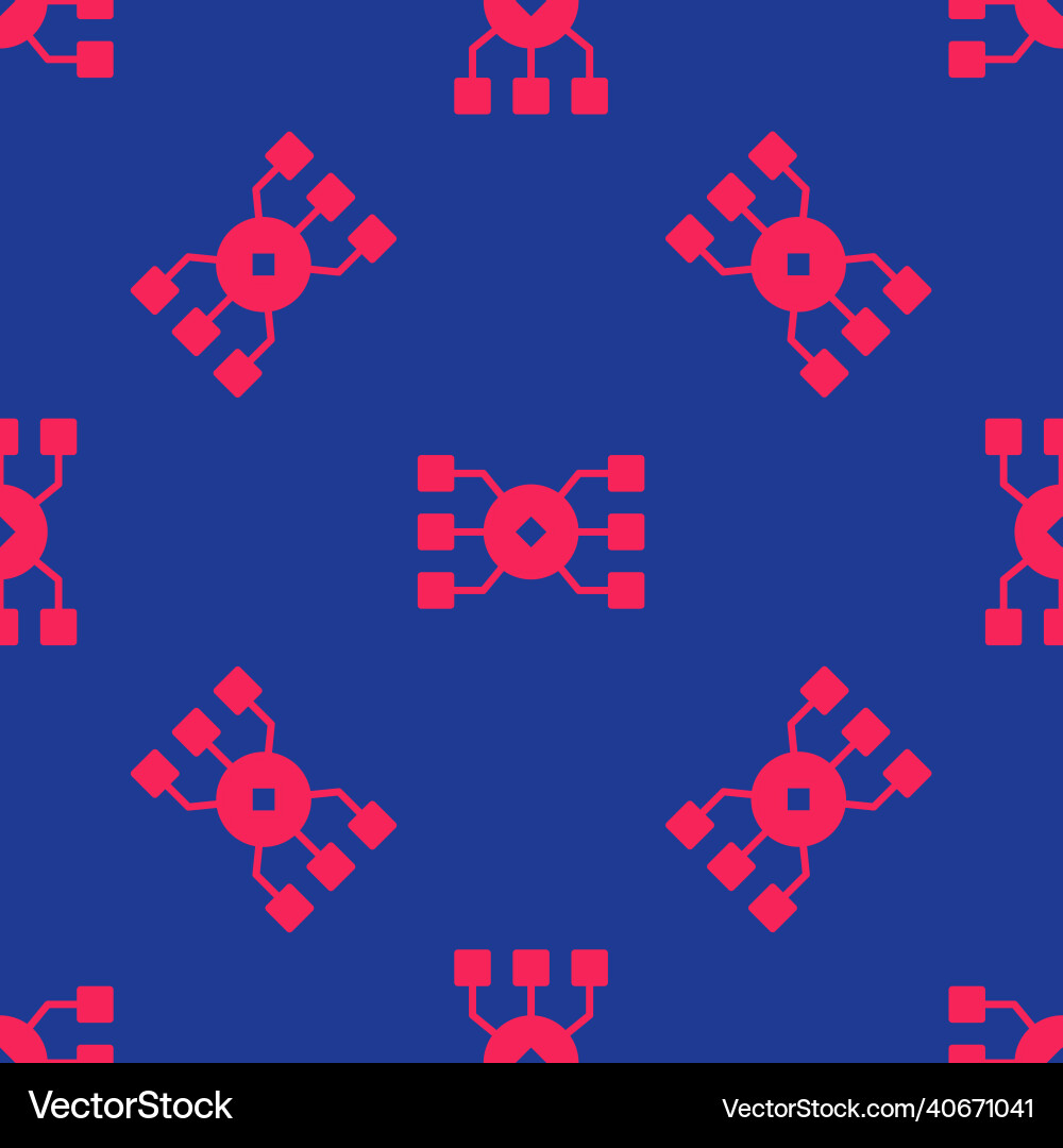 Red neural network icon isolated seamless pattern Red neural network icon isolated seamless pattern vector image