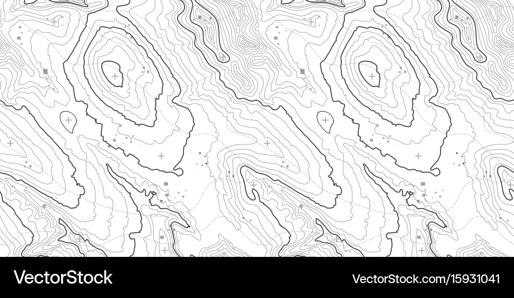 Seamless pattern topographic map background vector image