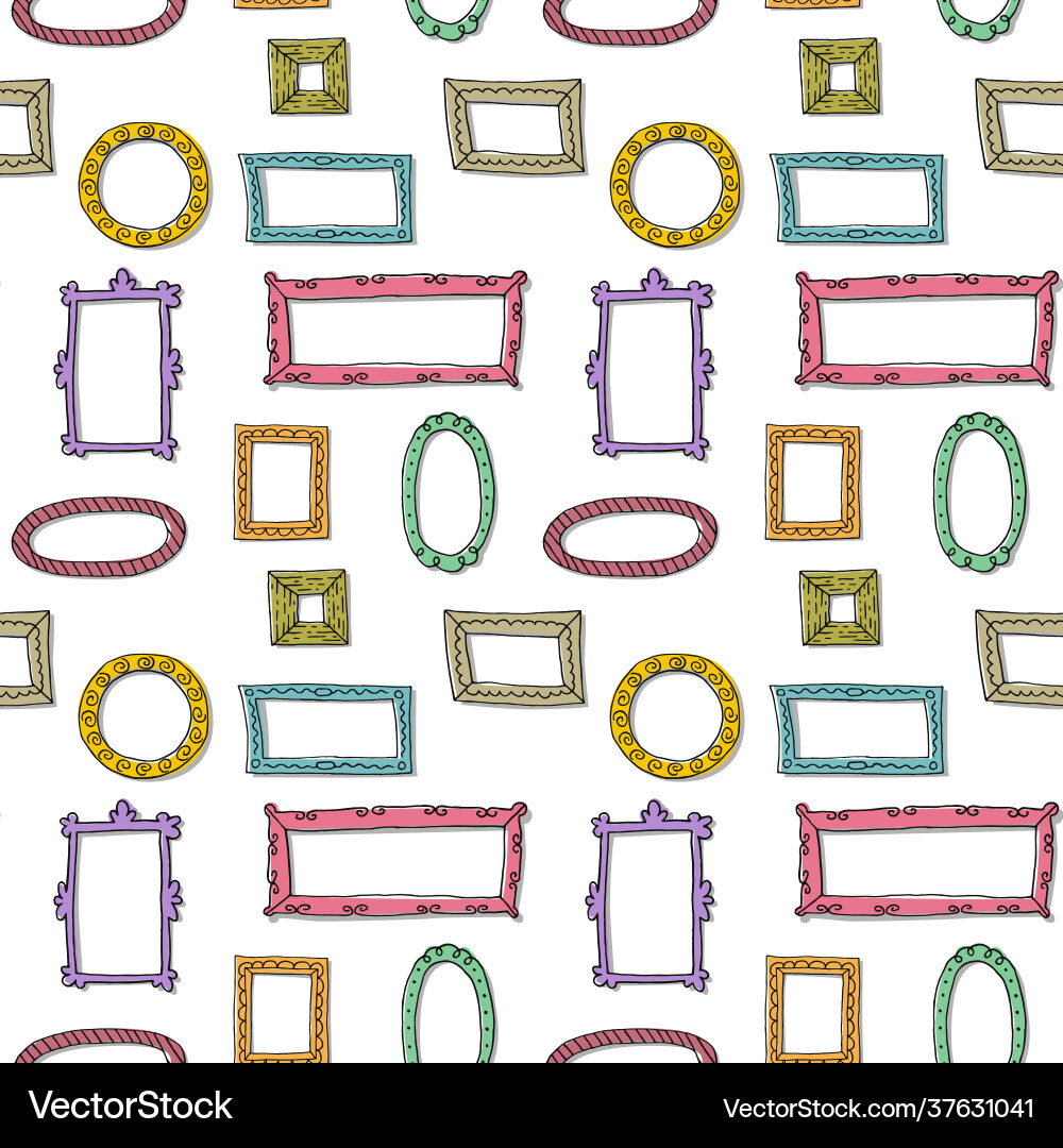Seamless pattern with hand drawn sketch frames Seamless pattern with hand drawn sketch frames vector image