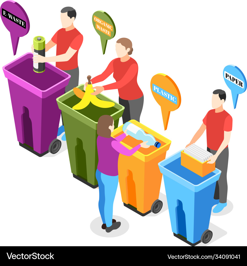 Separating electronic garbage composition vector image
