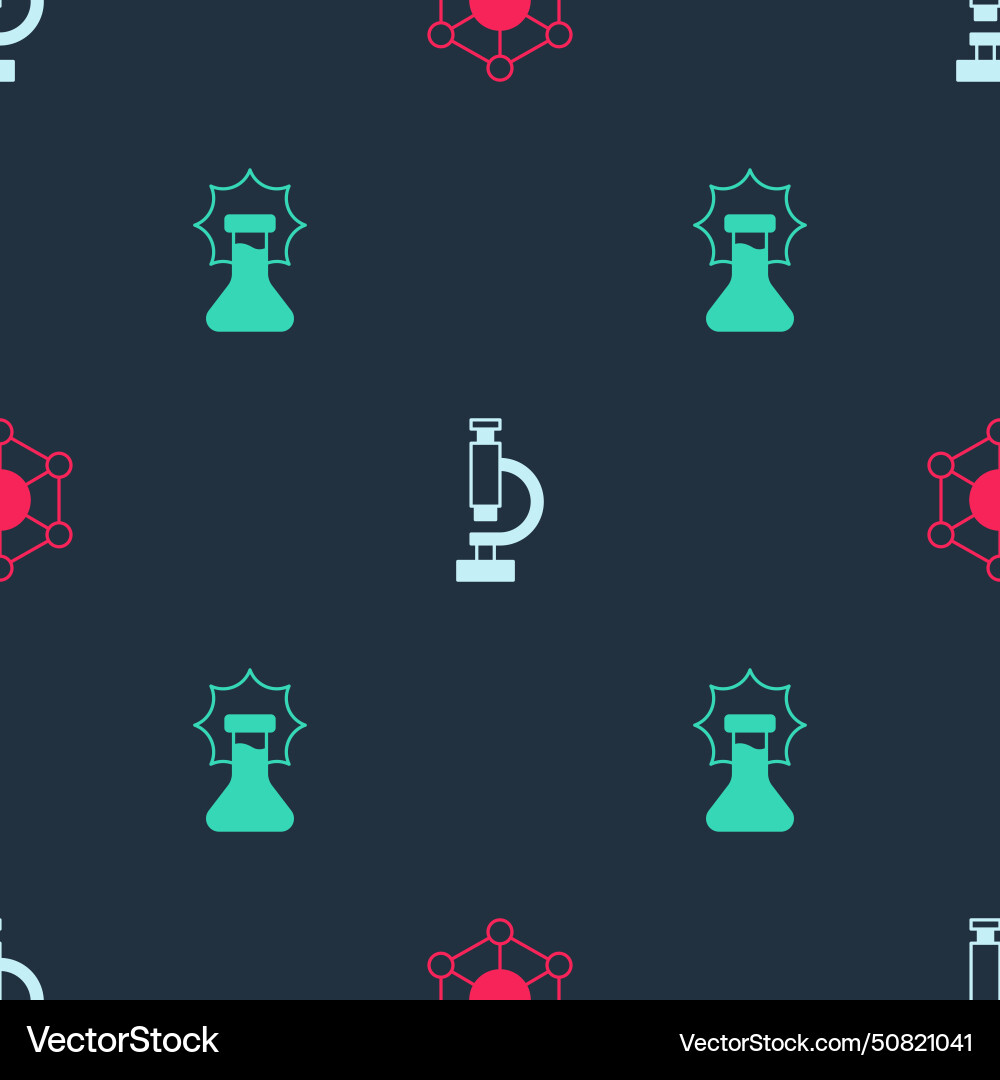 Set molecule microscope and explosion Set molecule microscope and explosion vector image