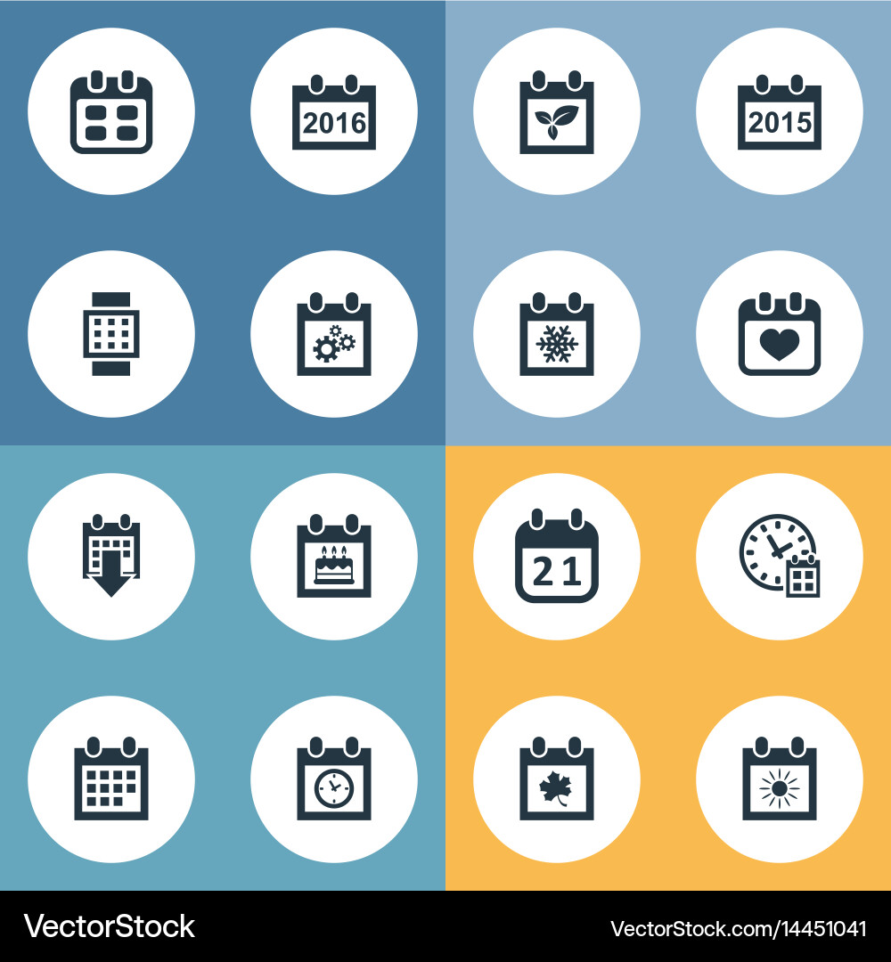 Set of simple date icons Vector Image