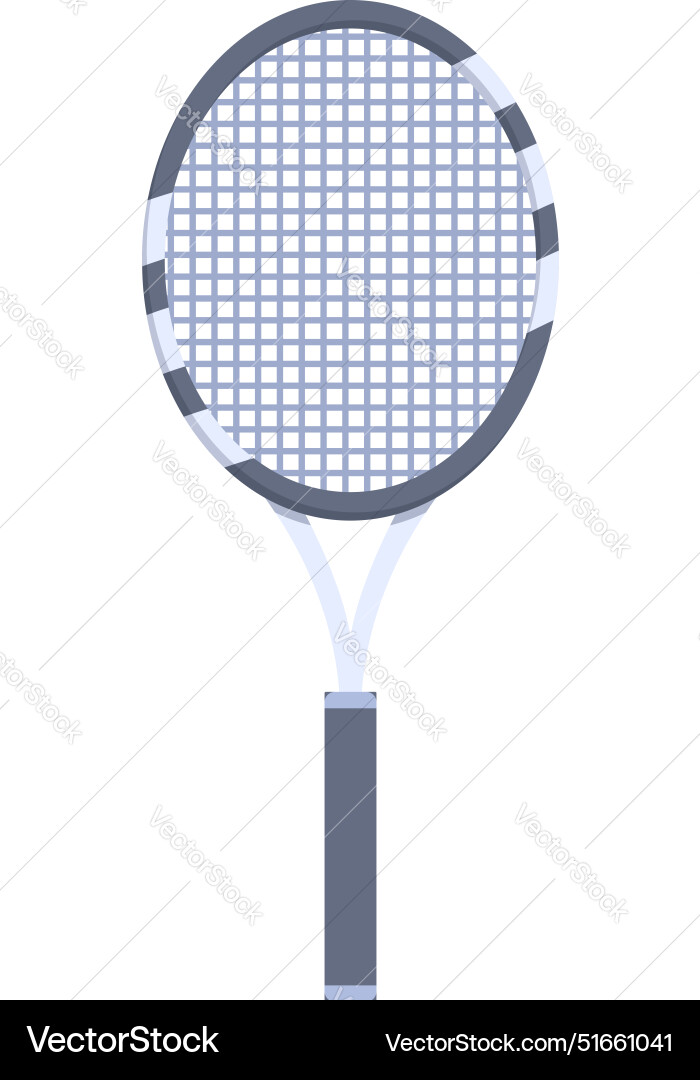 Tennis racket standing up with strings and handle Tennis racket standing up with strings and handle vector image