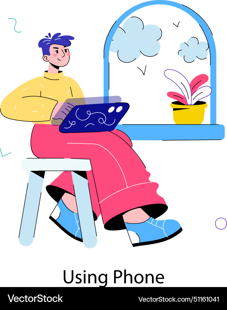 Using phone Royalty Free Vector Image - VectorStock