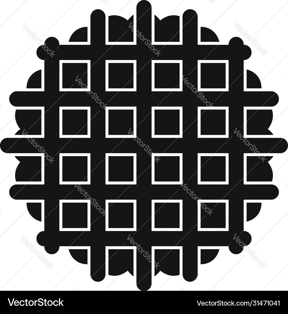 Waffle cookie icon simple style Waffle cookie icon simple style Vector Image