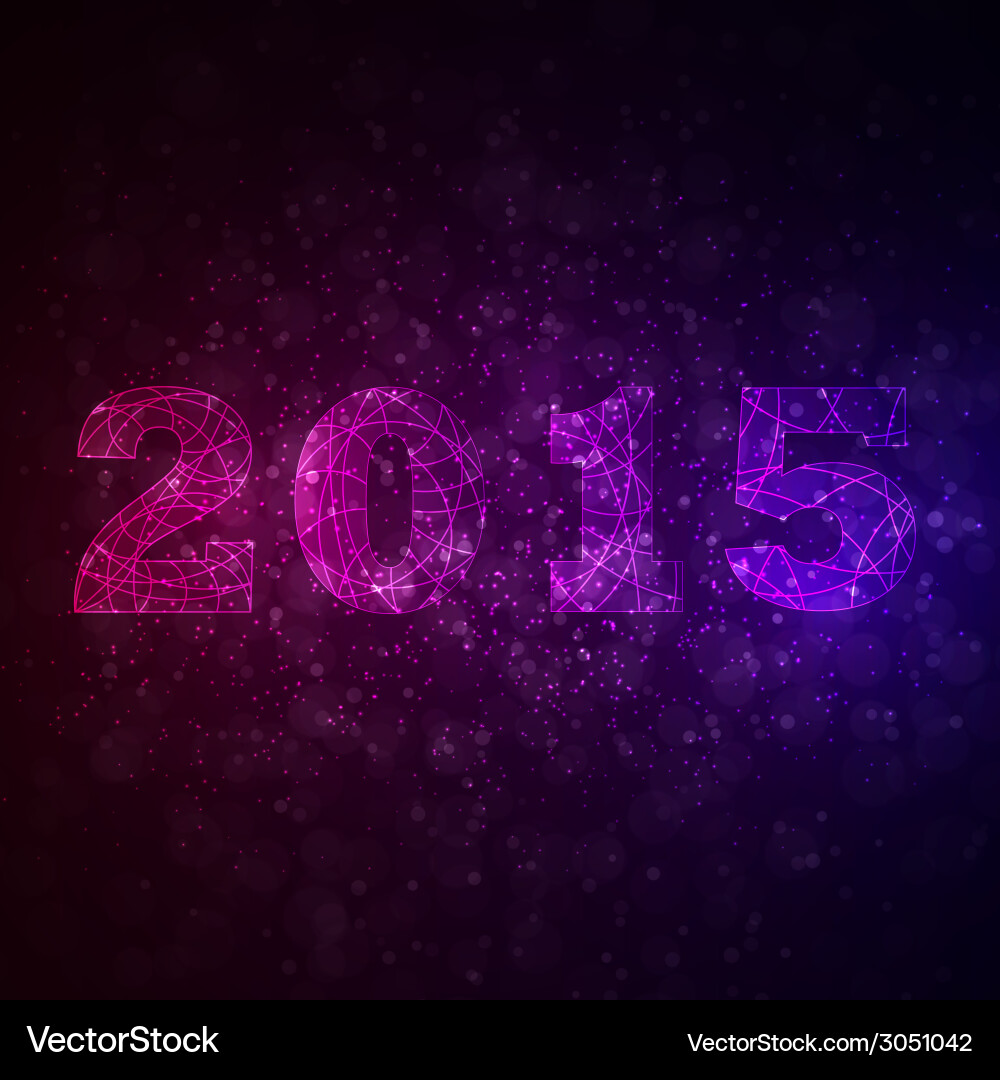Abstract space background with 2015 Vector Image