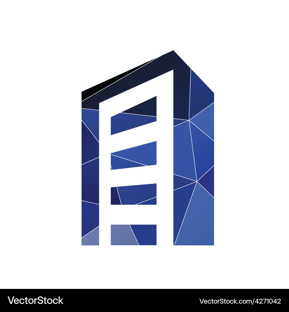Building icon abstract triangle vector image