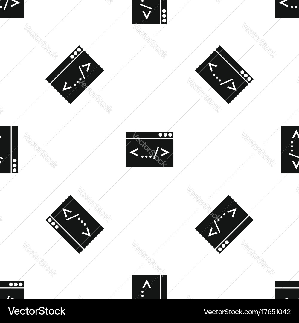 Code window pattern seamless black vector image