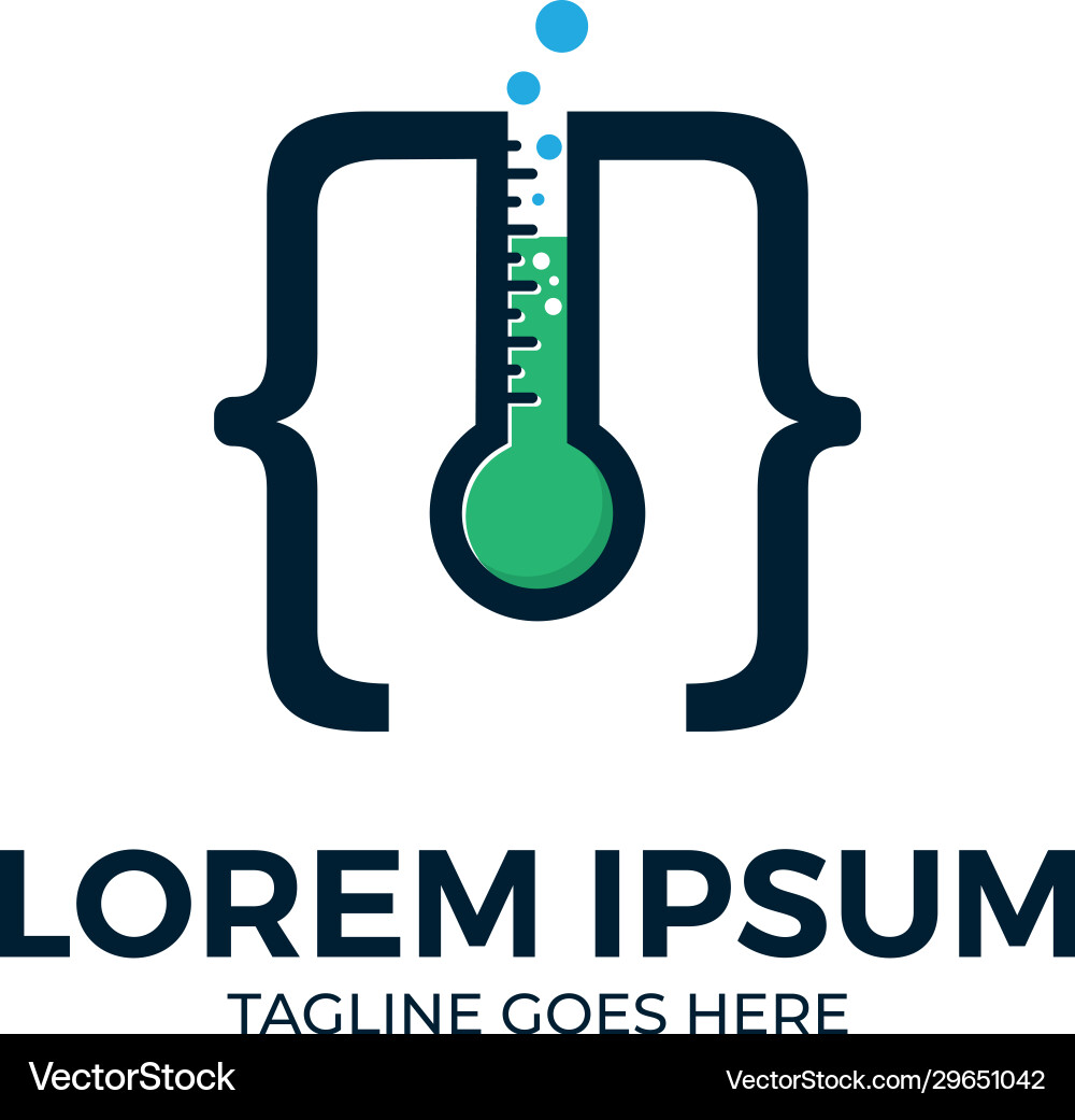 Coding icon with labs tube template vector image