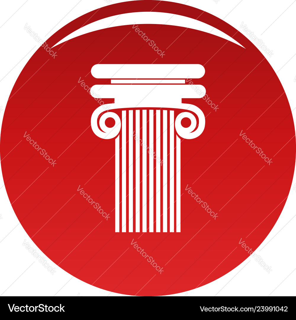 Column with curl icon red Column with curl icon red vector image
