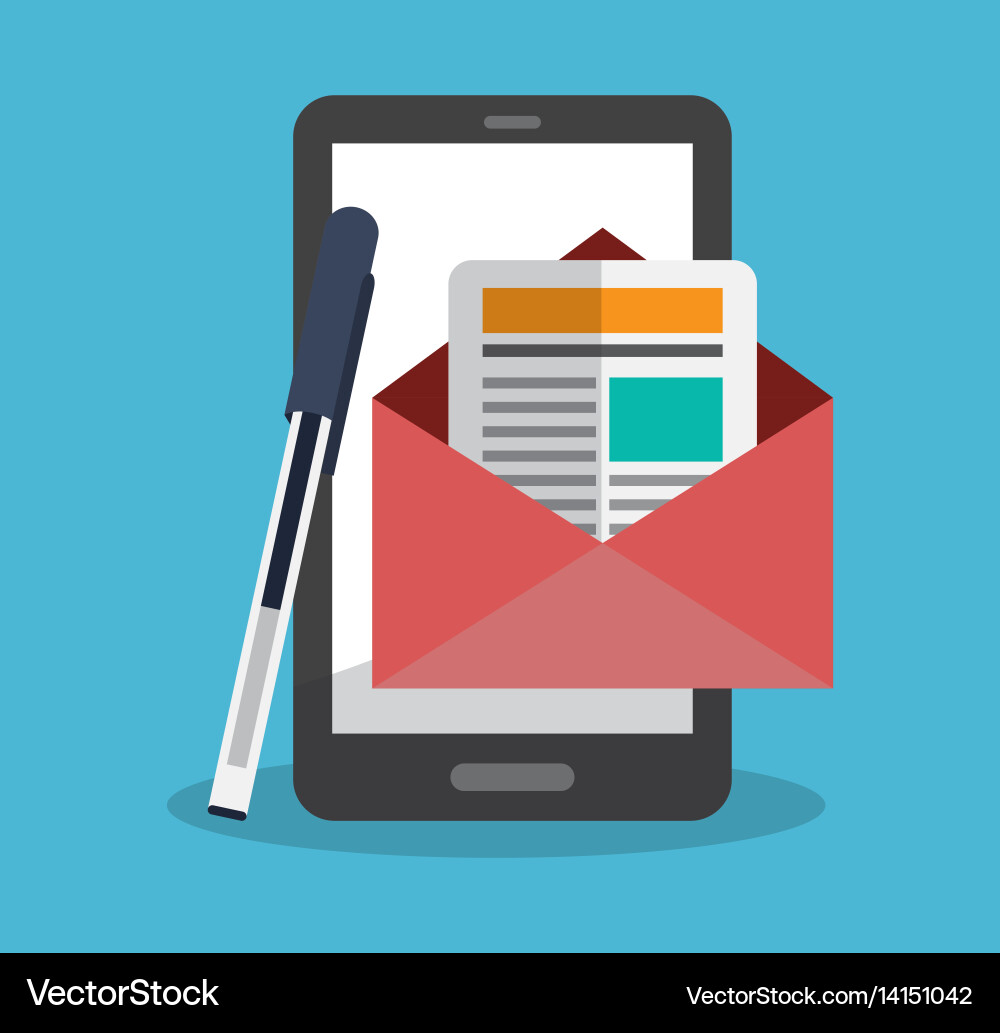 Computer with instant messaging related icons vector image