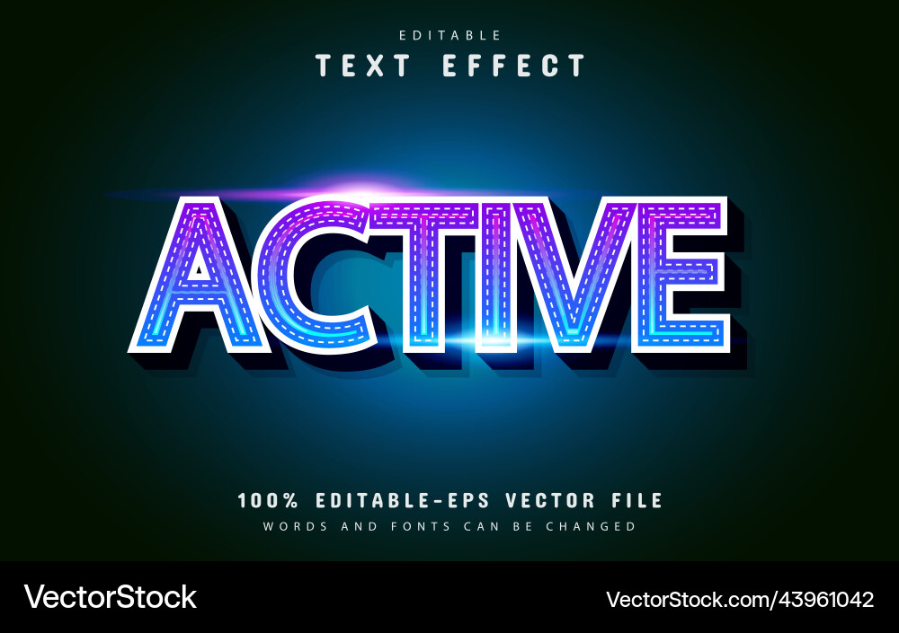 Dynamic 3D Text Effect vector image