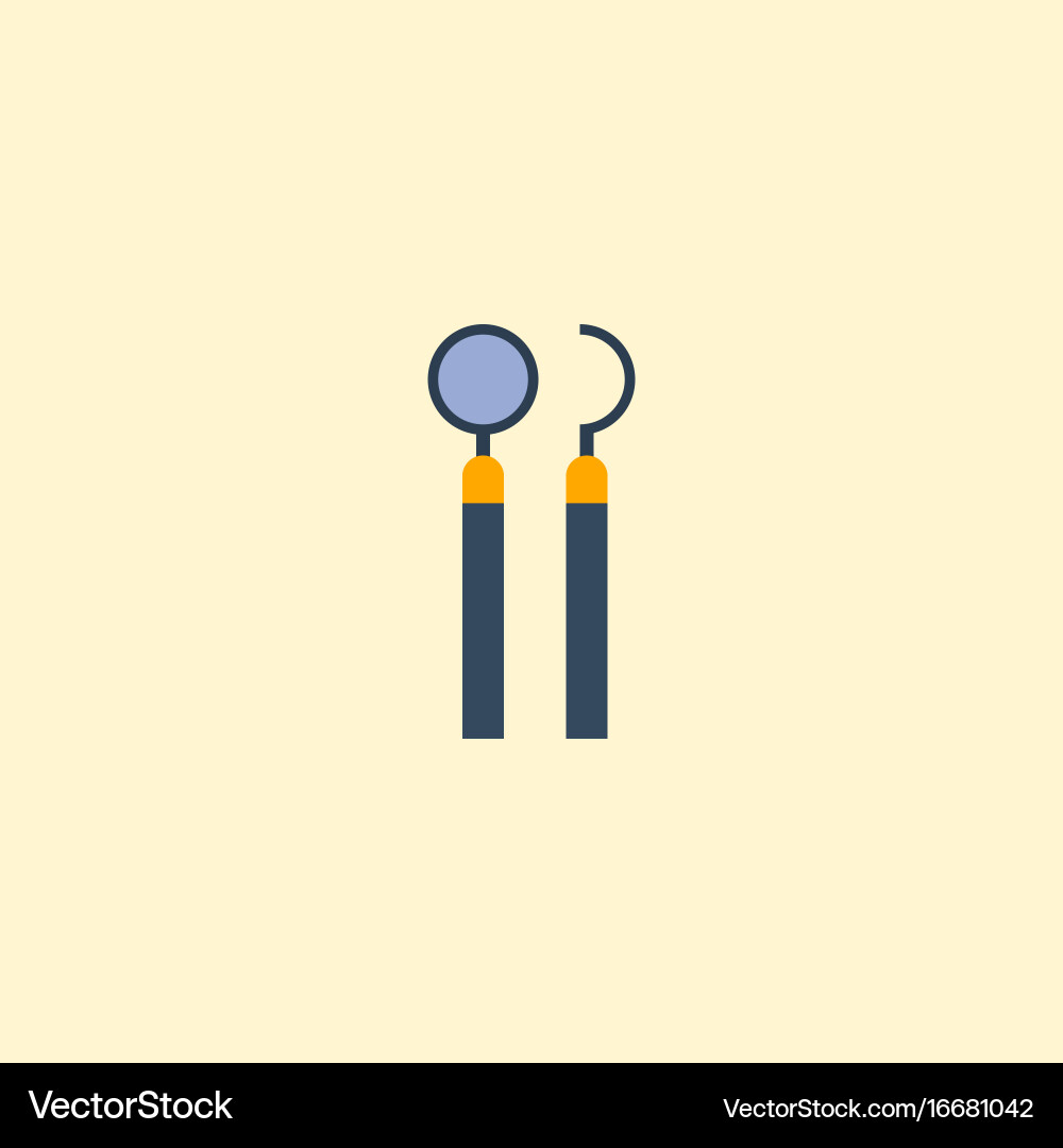 Flat icon mirror with probe element vector image