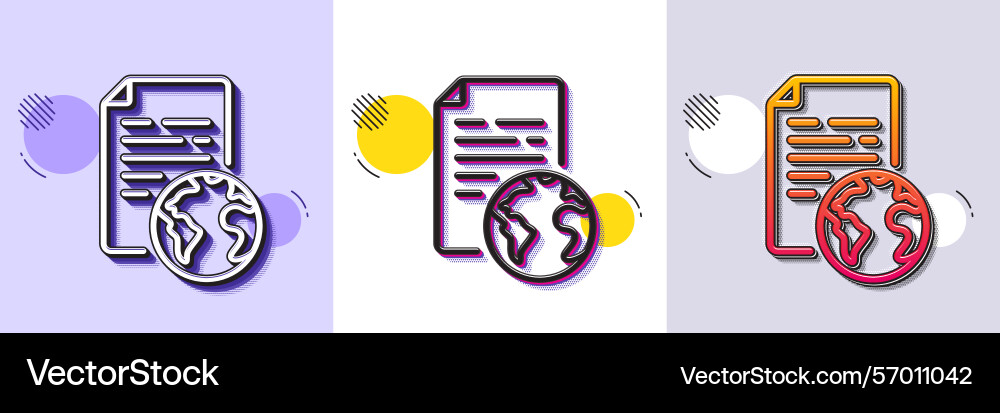 Internet document line icon doc file page sign Internet document line icon doc file page sign vector image