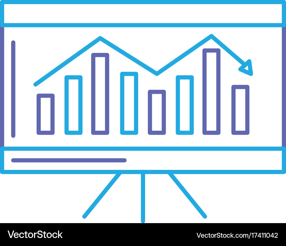 Line business statistic graph with documents vector image