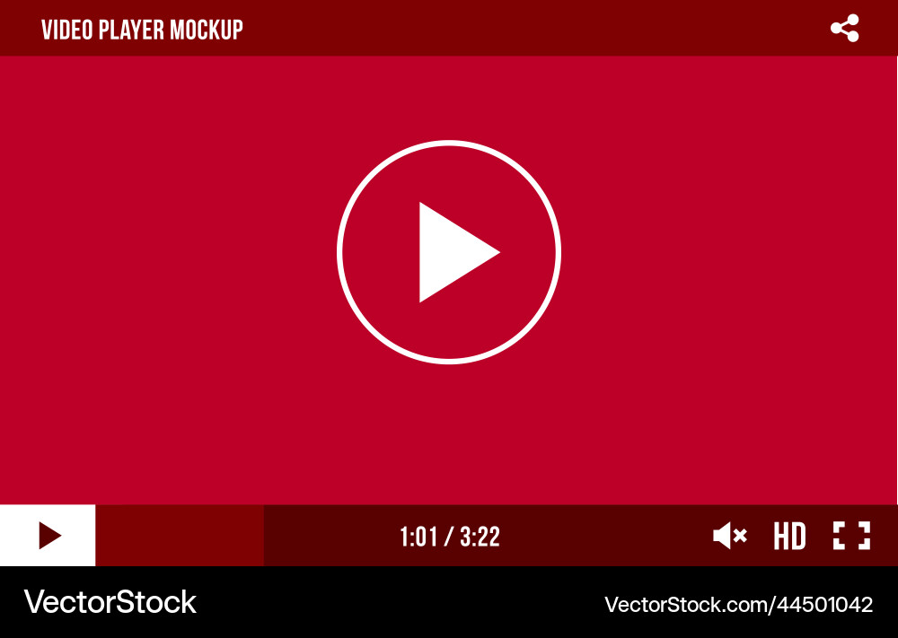 Media app interface mockup video player screen Media app interface mockup video player screen vector image
