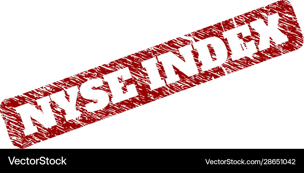 Nyse index red rounded rough rectangle stamp seal Vector Image