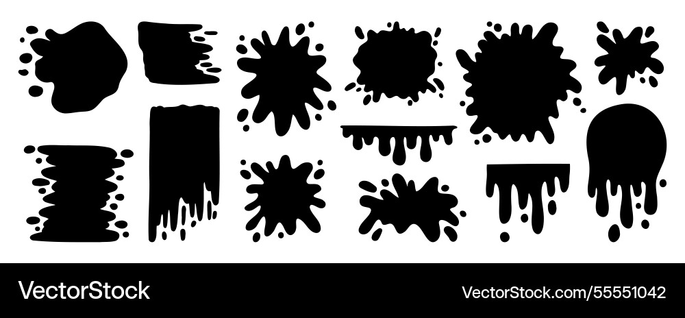 Paint splatter and different blob splash shapes Paint splatter and different blob splash shapes vector image