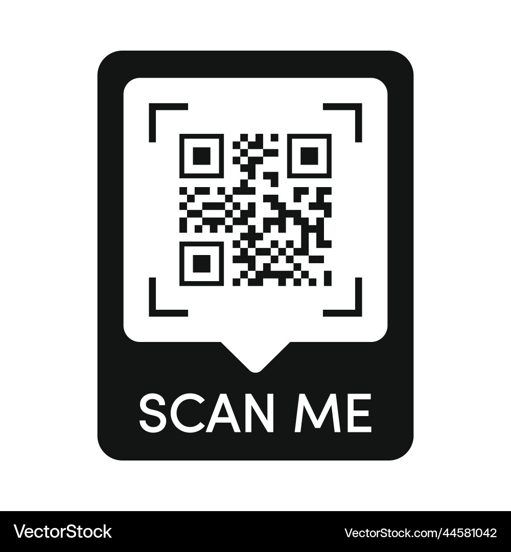 Qr code frame black color Qr code frame black color vector image