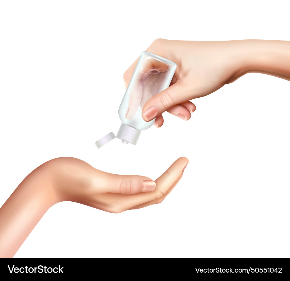 Sanitizer bottle realistic composition Royalty Free Vector