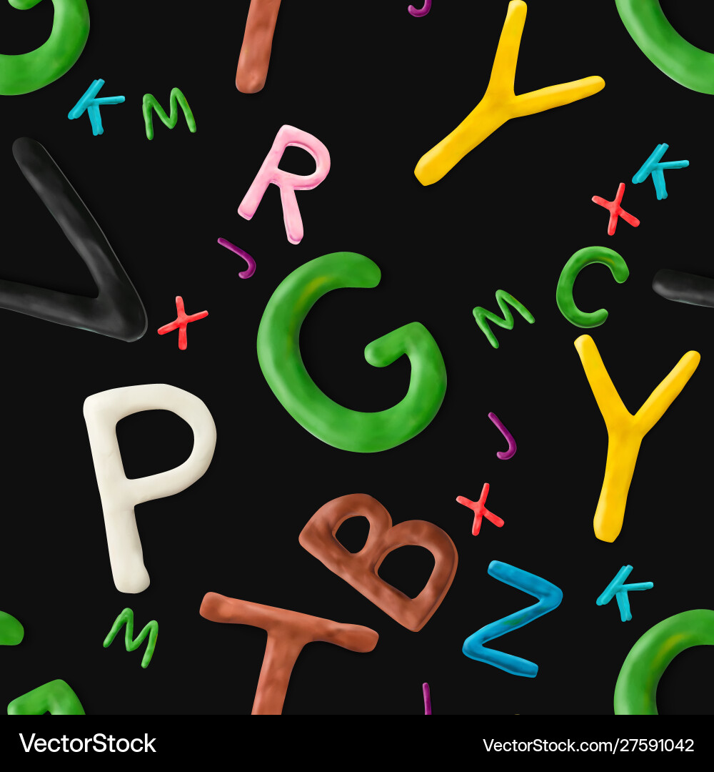 Seamless pattern with alphabet handmade modeling Seamless pattern with alphabet handmade modeling vector image