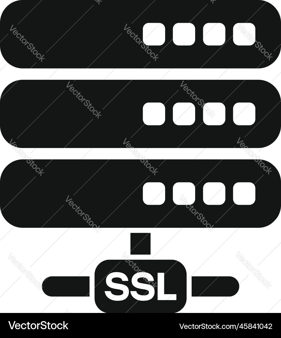 Ssl certificate server icon simple network Ssl certificate server icon simple network vector image