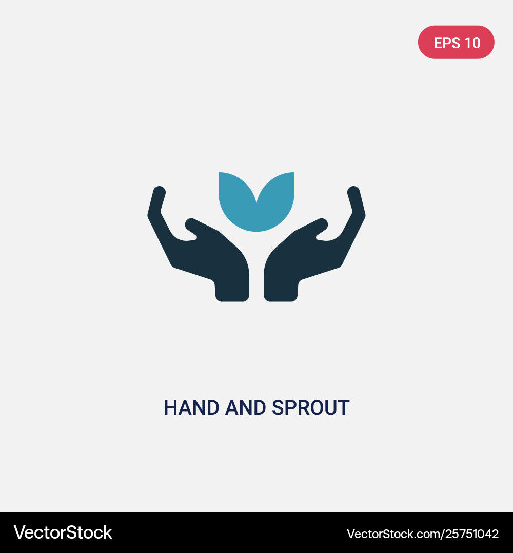 Two color hand and sprout icon from user Two color hand and sprout icon from user vector image