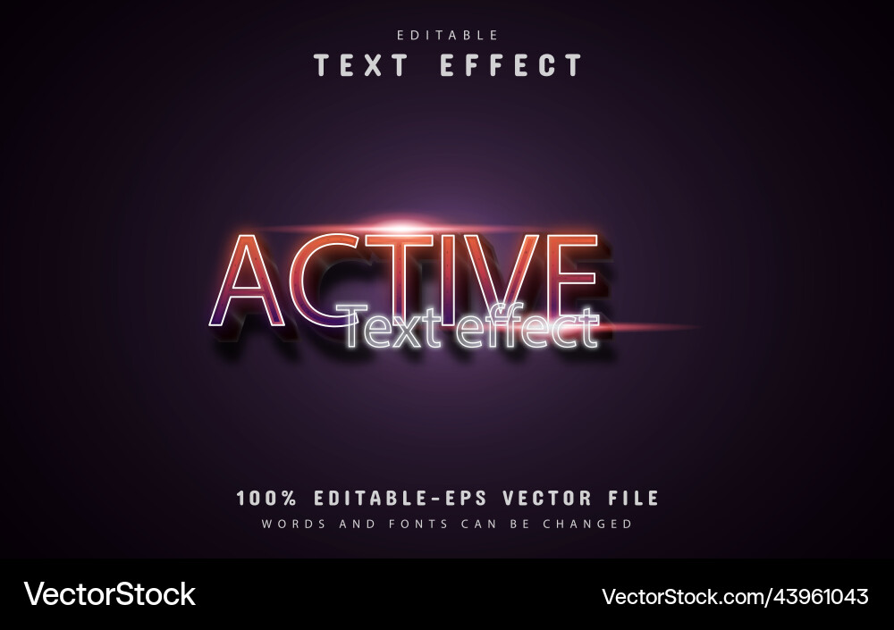 Active text - 3d gradient style effect Active text - 3d gradient style effect vector image
