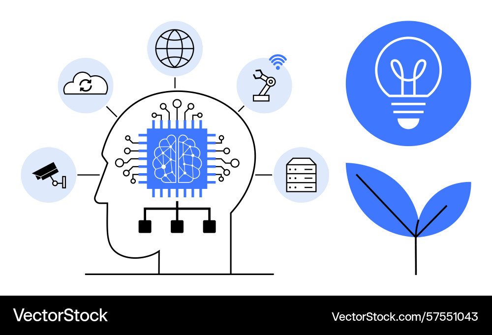 Artificial intelligence connecting technology Artificial intelligence connecting technology vector image