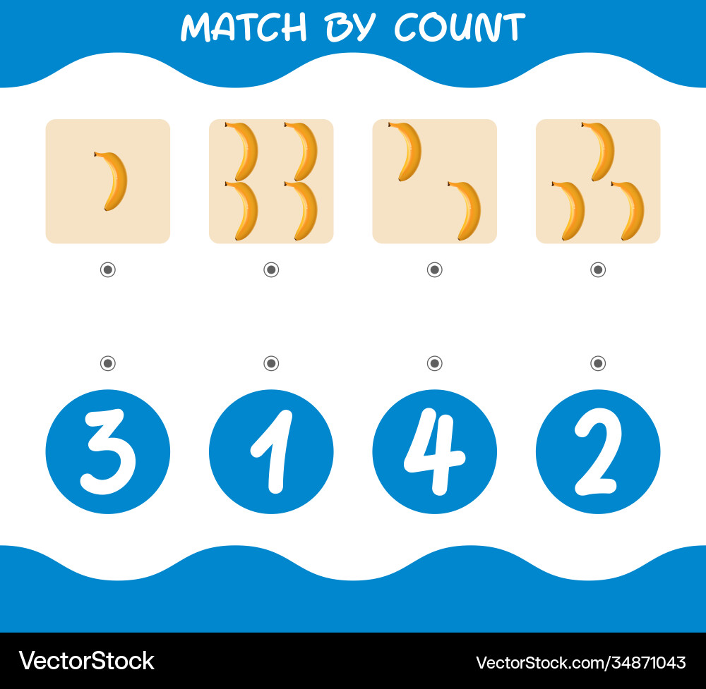 Banana Counting & Matching Game Vector Image