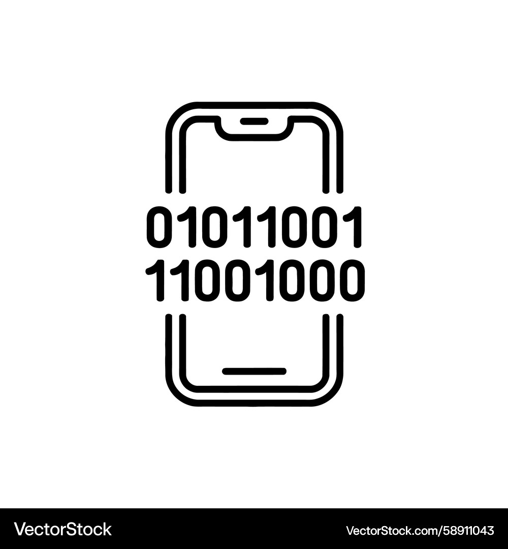 Binary Code Smartphone Icon Vector Image