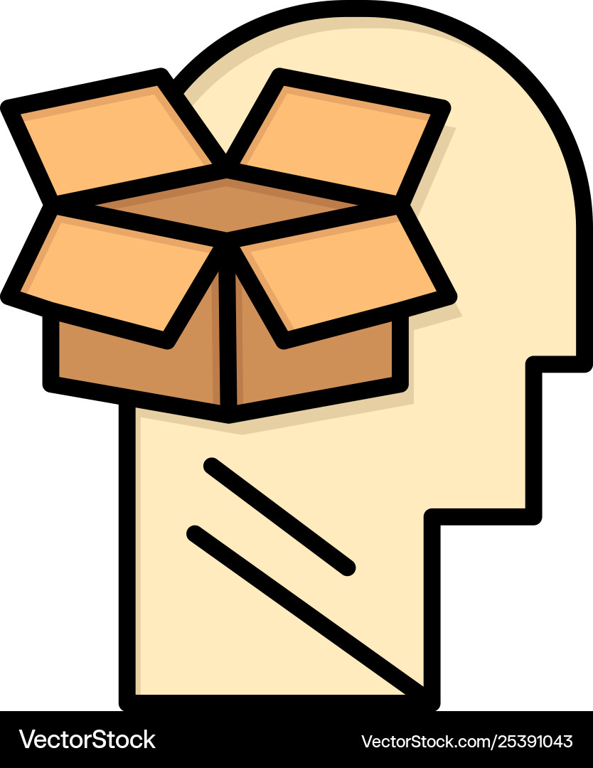 Box unbox data user male flat color icon Box unbox data user male flat color icon vector image