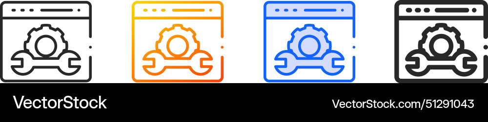Browser iconthin linear gradient blue stroke Browser iconthin linear gradient blue stroke vector image
