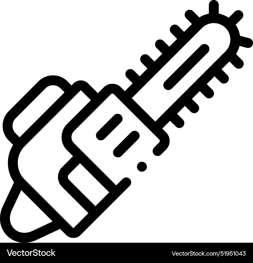 Chainsaw icon thin linear style design isolated Chainsaw icon thin linear style design isolated Vector Image
