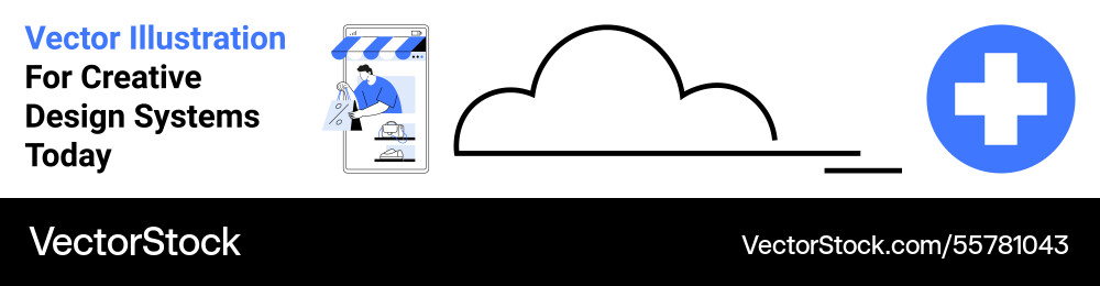 Cloud computing application for creative design Cloud computing application for creative design Vector Image